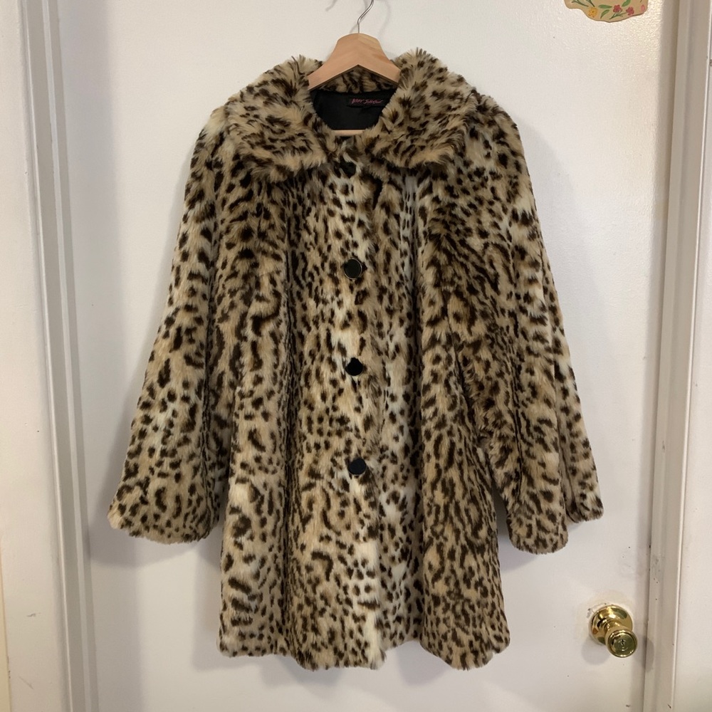 Vintage Betsy Johnson faux-fur coat